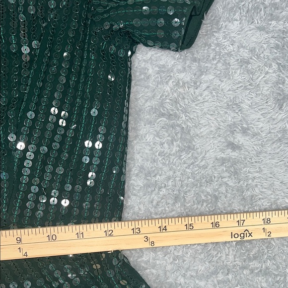 Dark Green Sequin Top - Picture 9 of 10